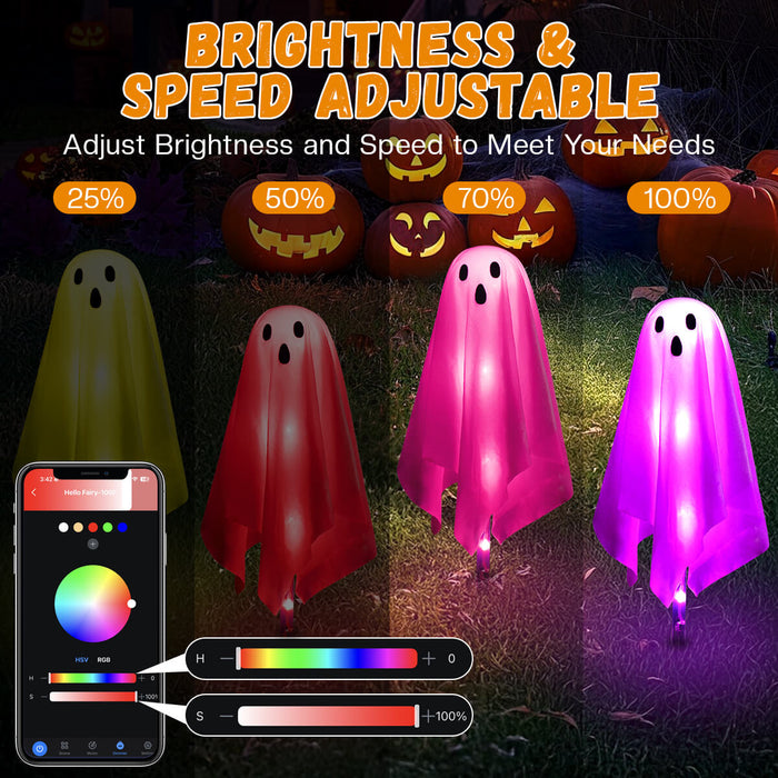 Smart Halloween Ghost Pathway Lights 4Packs
