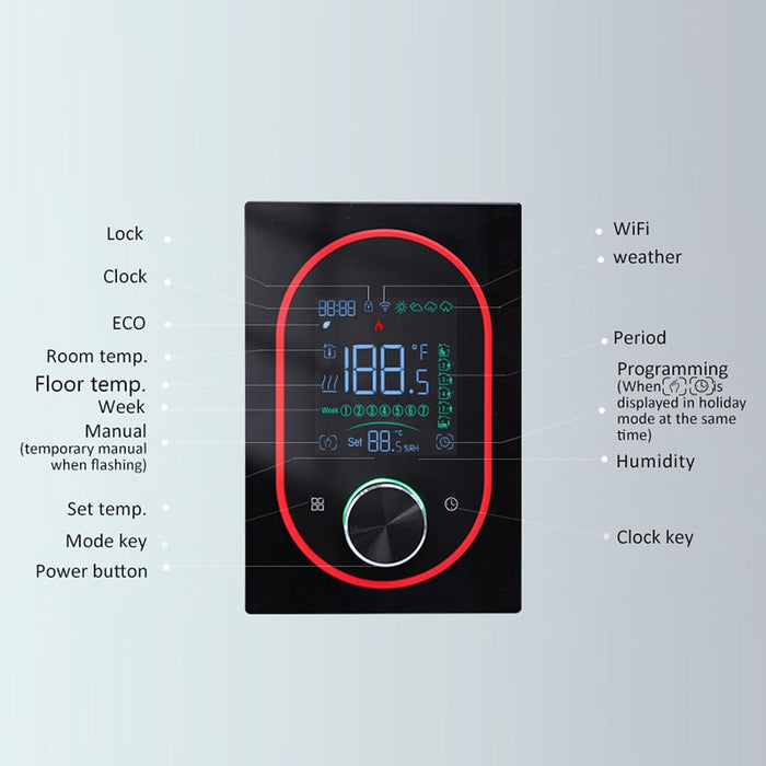 Smart Knob Thermostat WiFi Enabled Programmable Temperature Control For Electric/Water Heating/Gas Boiler