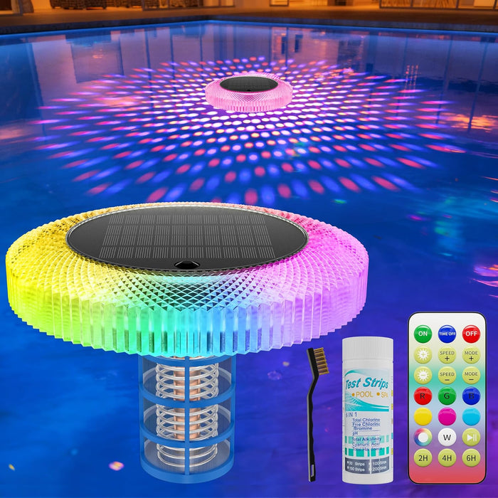 Solar Pool Ionizer with RGB LED Floating Pool Light