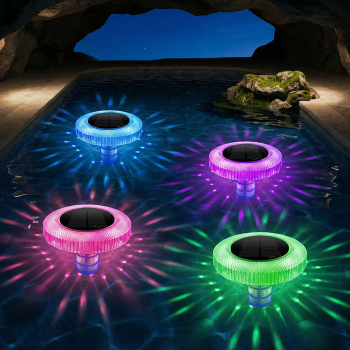Solar Pool Ionizer with RGB LED Floating Pool Light