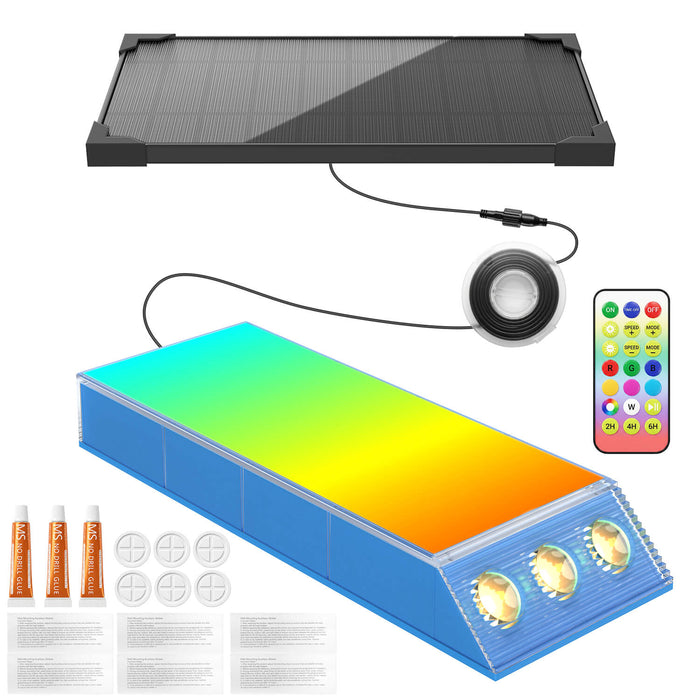 Solar Powered Color Changing Underwater Submersible Pool Lights with Remote