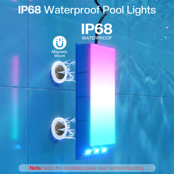 Solar Powered Color Changing Underwater Submersible Pool Lights with Remote