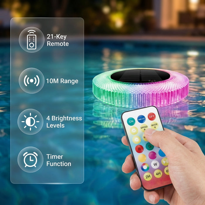 Solar Pool Ionizer with RGB LED Floating Pool Light