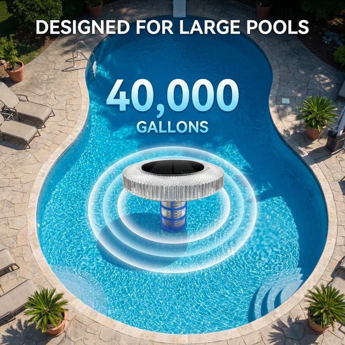 Solar Pool Ionizer with RGB LED Floating Pool Light