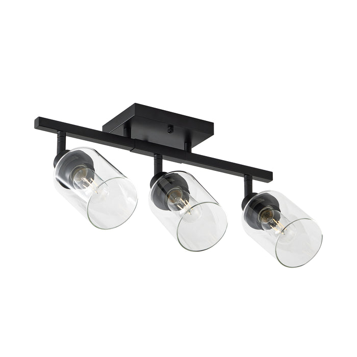 3/4/5/6 Modern Track Light Fixtures Ceiling Vanity Lights Rotatable Heads & Clear Glass Shade