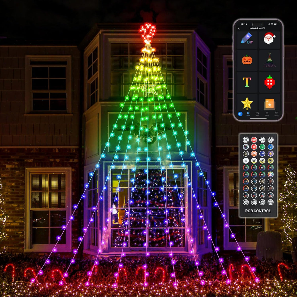 Gogsic Outdoor Christmas Star String Lights – 317 LED, 8 Modes, Waterproof, 17ft With Remote
