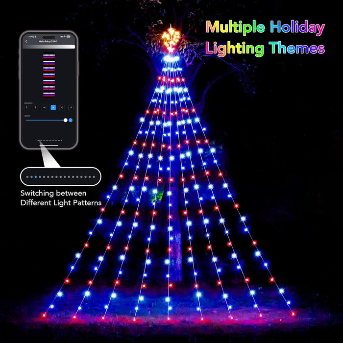 Waterfall Christmas Decorations Star String Lights (F5 LED Version)