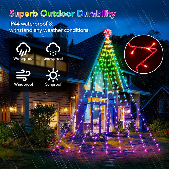 Waterfall Christmas Decorations Star String Lights (F5 LED Version)