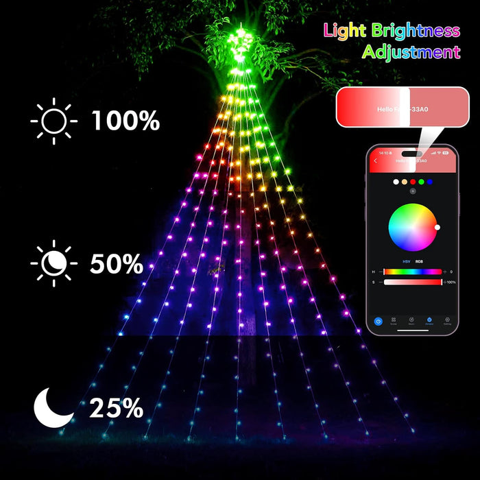 Waterfall Christmas Decorations Star String Lights (F5 LED Version)