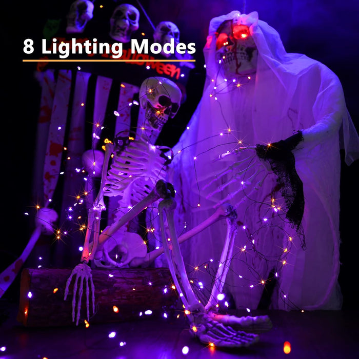 LED Solar Halloween Fairy Lights Outside Spooky Decorations