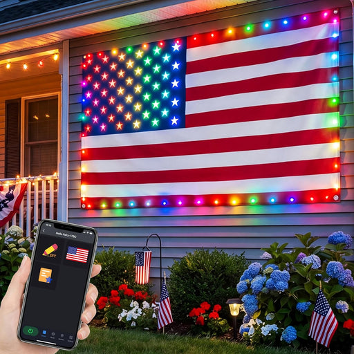 avatarcontrols smart lighted american flag 3 by 5 feet