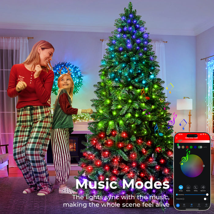 6ft Pre-lit Artificial Christmas Tree with Smart Programmable LED Fairy Lights