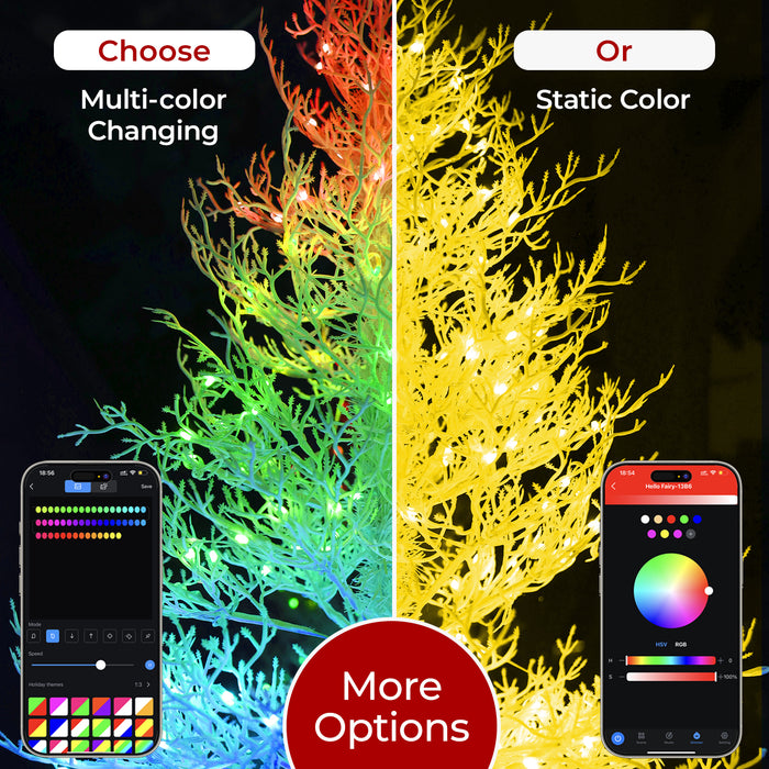 7.5ft Pre-lit White Artificial Christmas Tree with Smart Programmable LED Fairy Lights