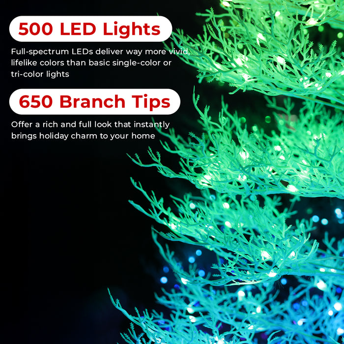 7.5ft Pre-lit White Artificial Christmas Tree with Smart Programmable LED Fairy Lights