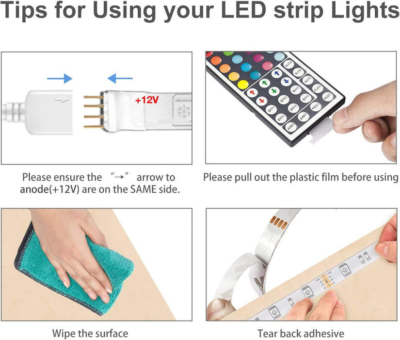 LED Strip Light RGB Multicolor with IR Remote 16.4ft/5M