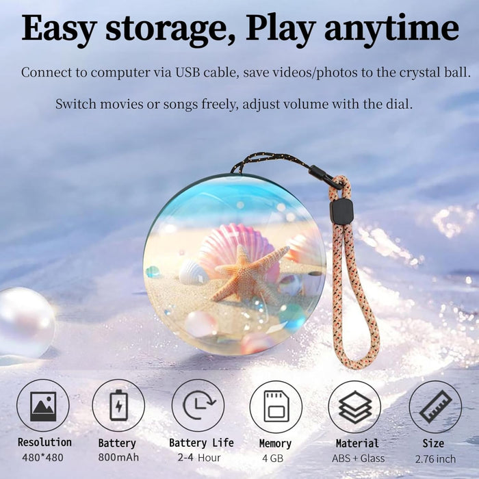 Crystal Ball Digital Photo Album-DIY Video Player 3D Ultrasound Crystal Ball