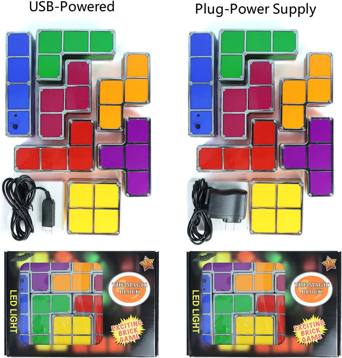 Stackable LED 7 Colors 3D Puzzles Night Light