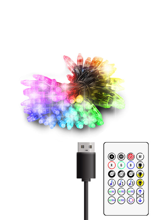 Solar String Lights App& Remote Control Patio Lights with RGB 53ft 25 LED
