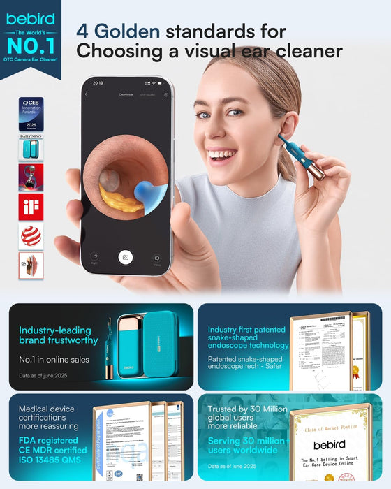 Bebird Earsight Ultra - Ear Wax Removal Tool Camera Otoscope Visual Ear Cleaning Kit