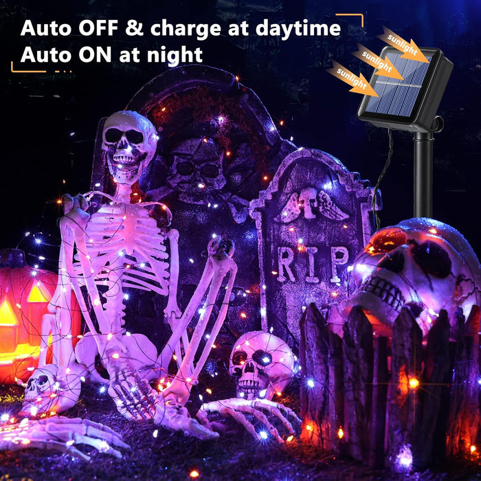 LED Solar Halloween Fairy Lights Outside Spooky Decorations