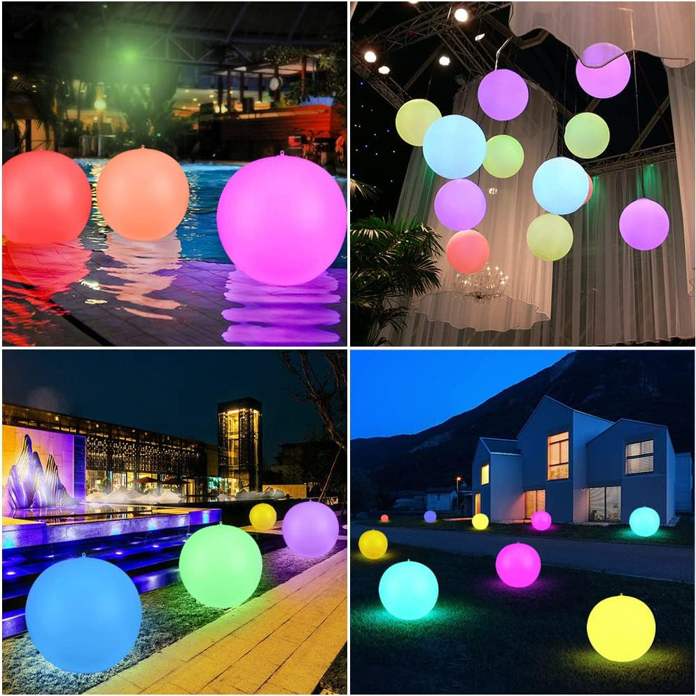 4 Pack Solar Floating Pool Lights Inflatable Waterproof IP68, 14” Solar ...