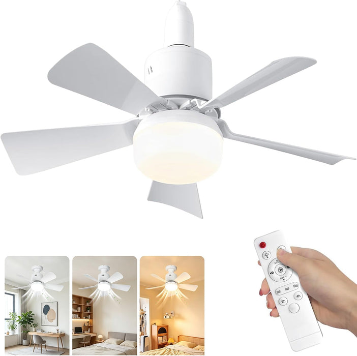 Ceiling Fan with Integrated LED Lights and Remote Control