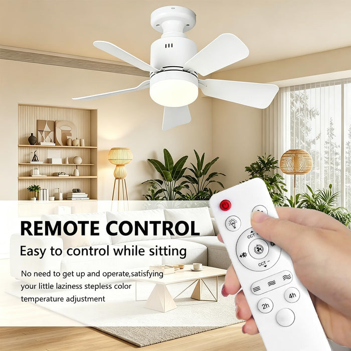 Ceiling Fan with Integrated LED Lights and Remote Control