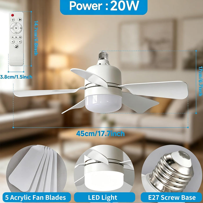 Ceiling Fan with Integrated LED Lights and Remote Control