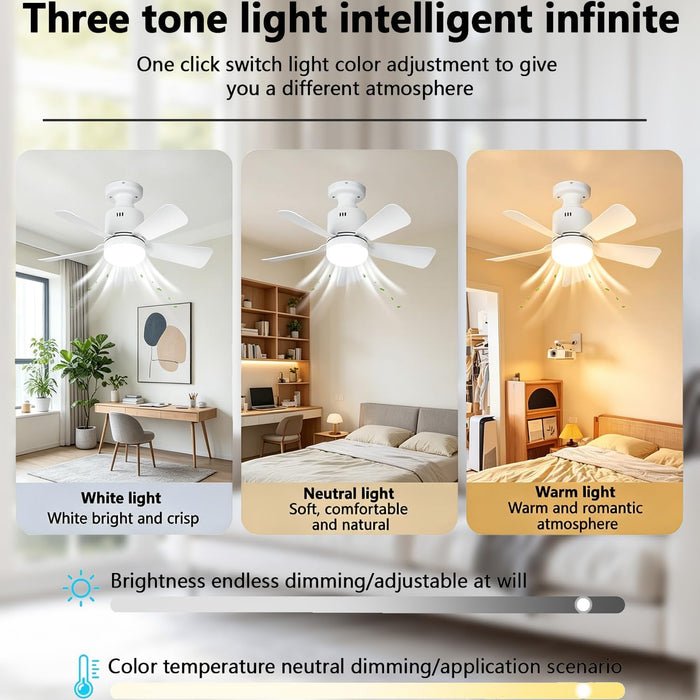 Ceiling Fan with Integrated LED Lights and Remote Control