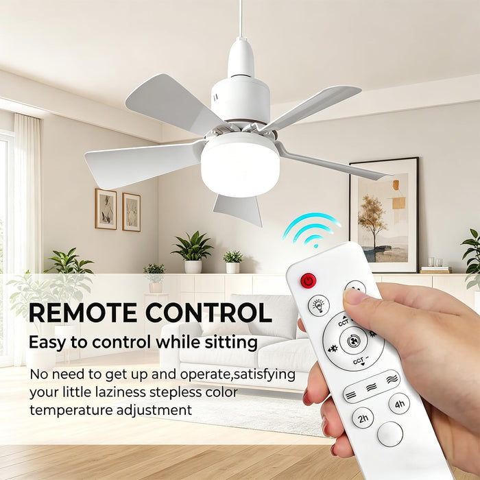 Ceiling Fan with Integrated LED Lights and Remote Control