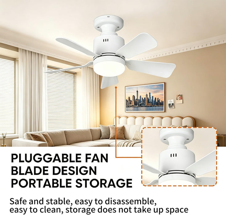 Ceiling Fan with Integrated LED Lights and Remote Control