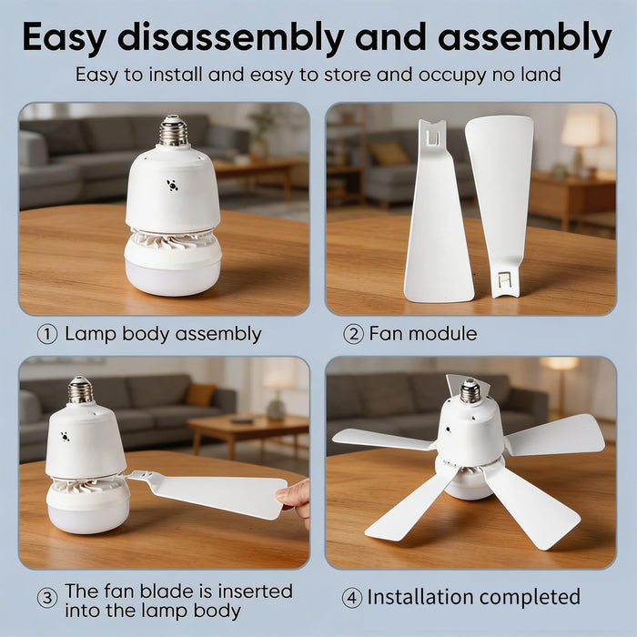 Ceiling Fan with Integrated LED Lights and Remote Control
