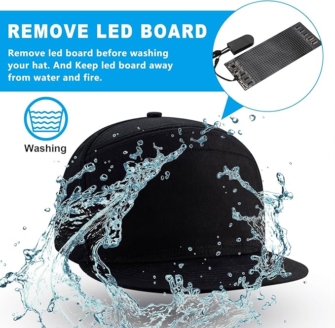 LED Hat Programmable Animated Light Baseball Cap