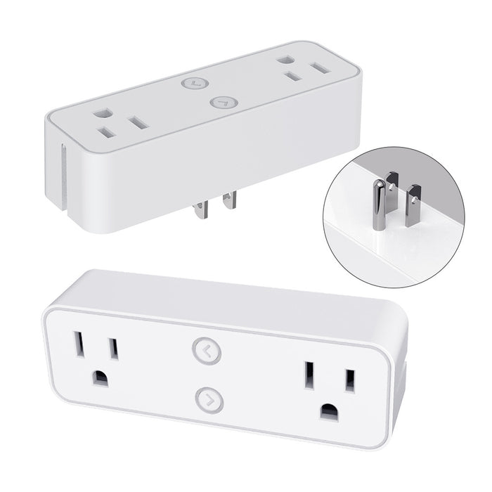 WiFi Dual Socket Smart Plug with Stand Compatile with Alexa, Google Assitant