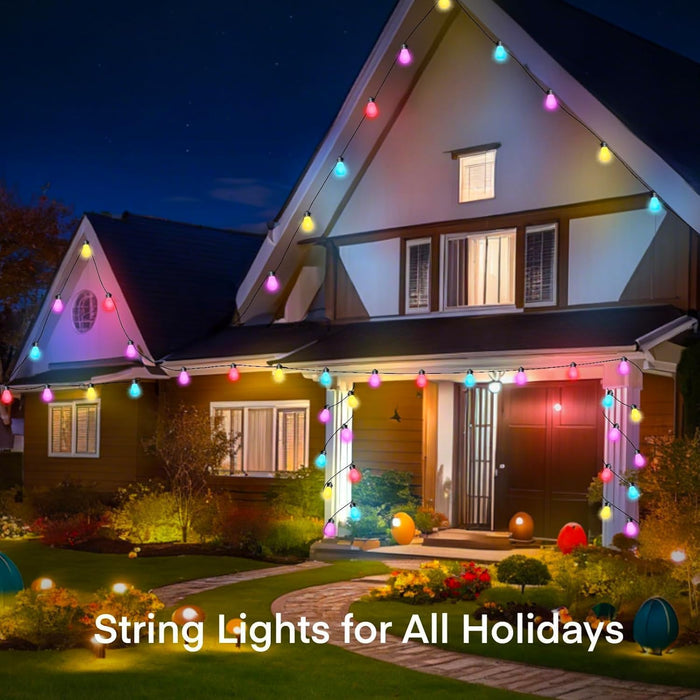 S14 Smart Outdoor String Lights 20 RGB LED Edison Bulbs 50FT/15M