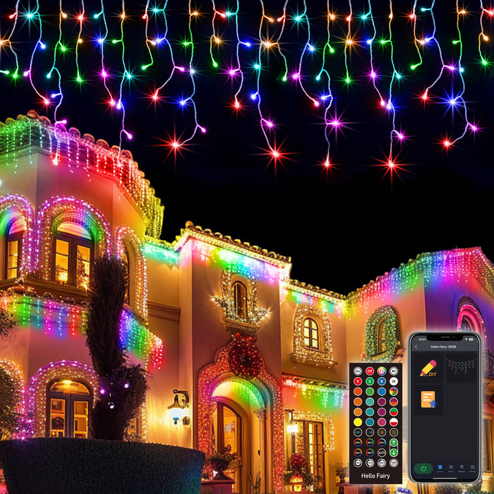 Smart Icicle Christmas Lights 99FT 897LEDs Hello Fairy App Remote Control