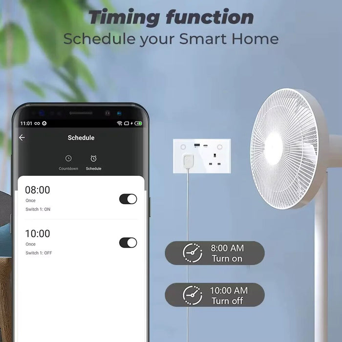 Electrical Double Switched Power Wall Plug Socket with Super Fast Charge Type A & C USB Charging Ports for UK