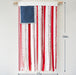 Decorative American flag with lace details on a white background, showing dimensions.