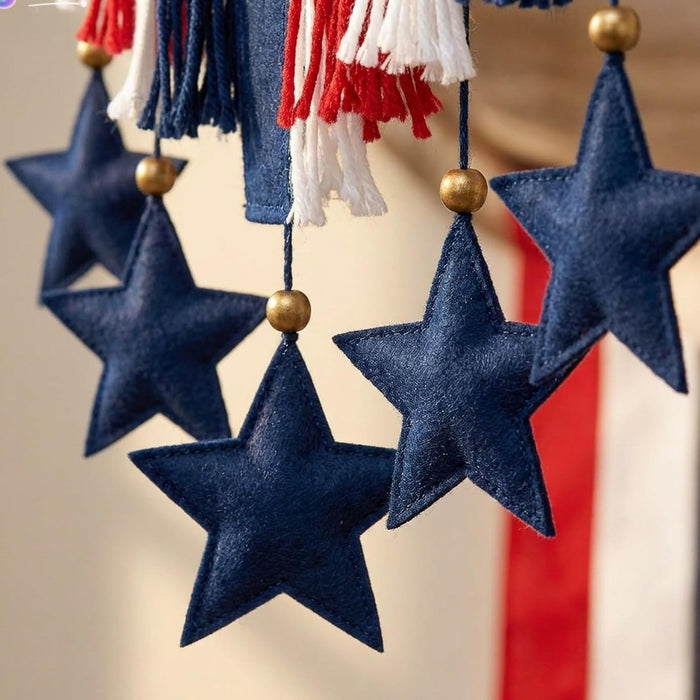 Patriotic Decoration Rag Lighted American Flag Banner 50×27in