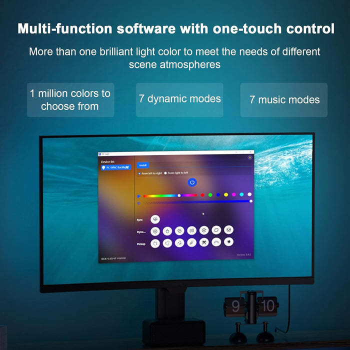 PC Sync Backlight for 24"-34" Gaming Display RGB Phantom Ambiance Light Bar