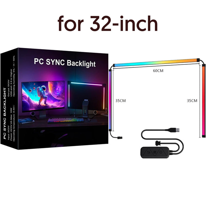 PC Sync Backlight for 24"-34" Gaming Display RGB Phantom Ambiance Light Bar