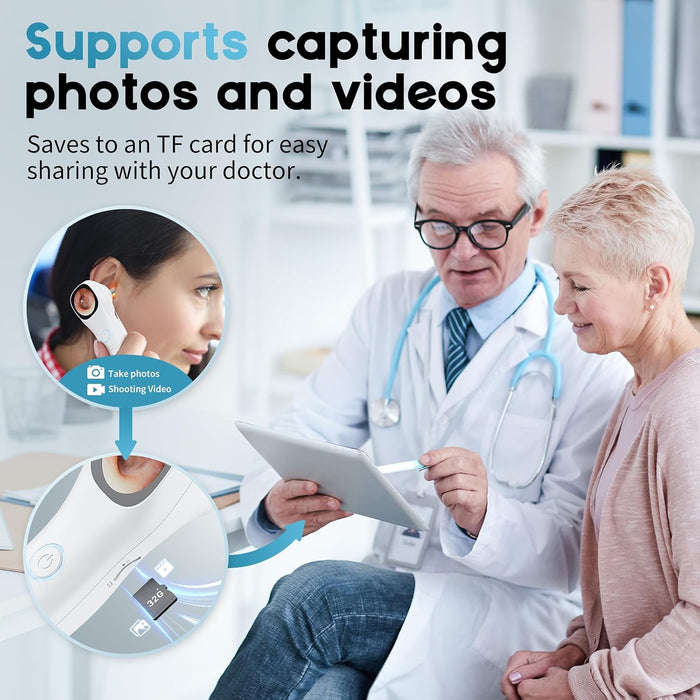 Otoscope Ear Camera with 1.21” Screen, 1080P Ear Scope with 4 LED Lights, Otoscope Camera for Adults Kids and Pets, Support Photo & Video