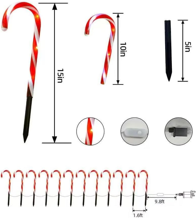 2 Pack Smart Candy Cane Pathway Lights, LED Candy Cane Lights with APP Control, Dimming, Timer, DIY, Color Changing Christmas Decoration for Yard Patio Walkway