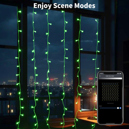 Curtain String Lights 6 Strips 96 LEDs 3 x 5 FT