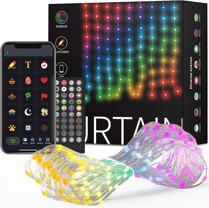Smart Curtain Lights Christmas Decor Lights Indoor/Outdoor