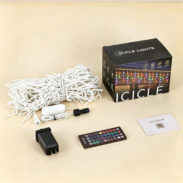 33/66/99-ft Smart Icicle Christmas Decoration String Lights with Programmable RGB Fairy Lights