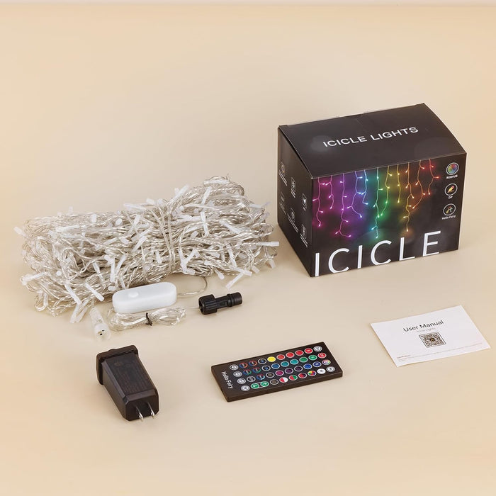 33/66/99-ft Smart Icicle Christmas Decoration String Lights with Programmable RGB Fairy Lights