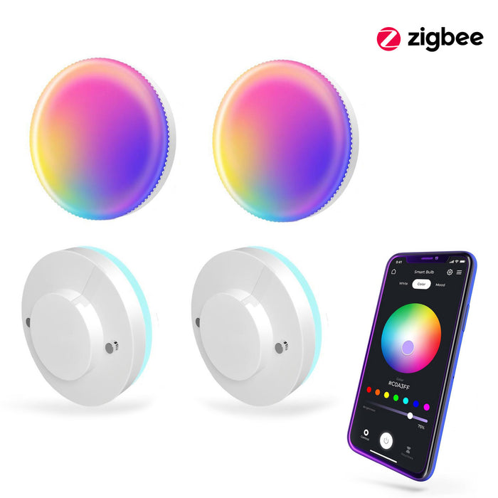 Smart WiFi/Zigbee GX53 Color Changing Light Bulbs Dimmable 540LM 6W - 4Pack