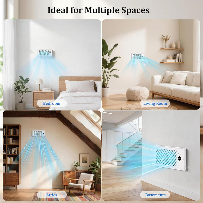 Smart Register Booster Fan 4"x10" APP Remote Control Works with Alexa & Google Assistant