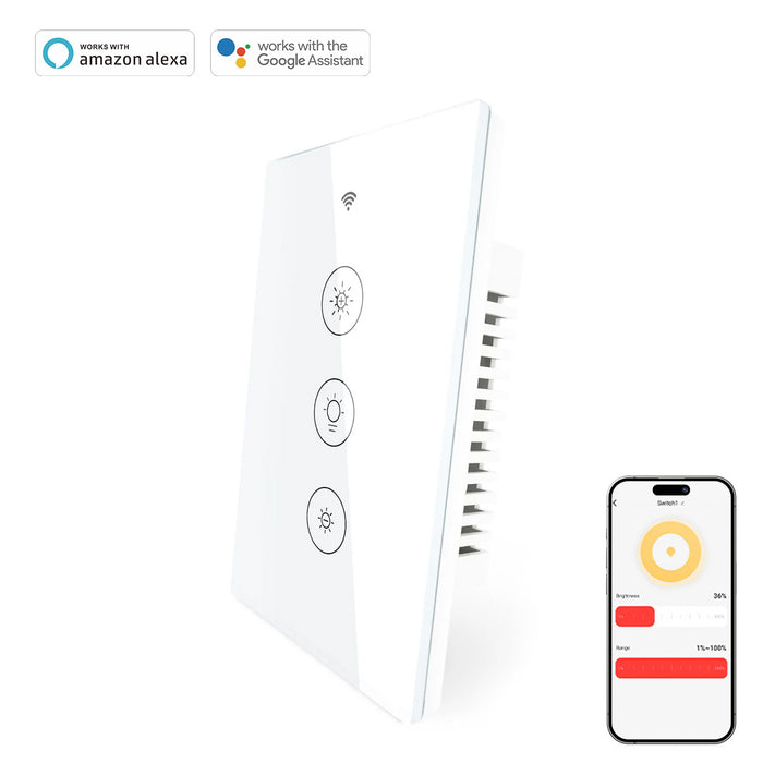 Single-pole Smart Light Dimmer Switch Touch Glass - US Version